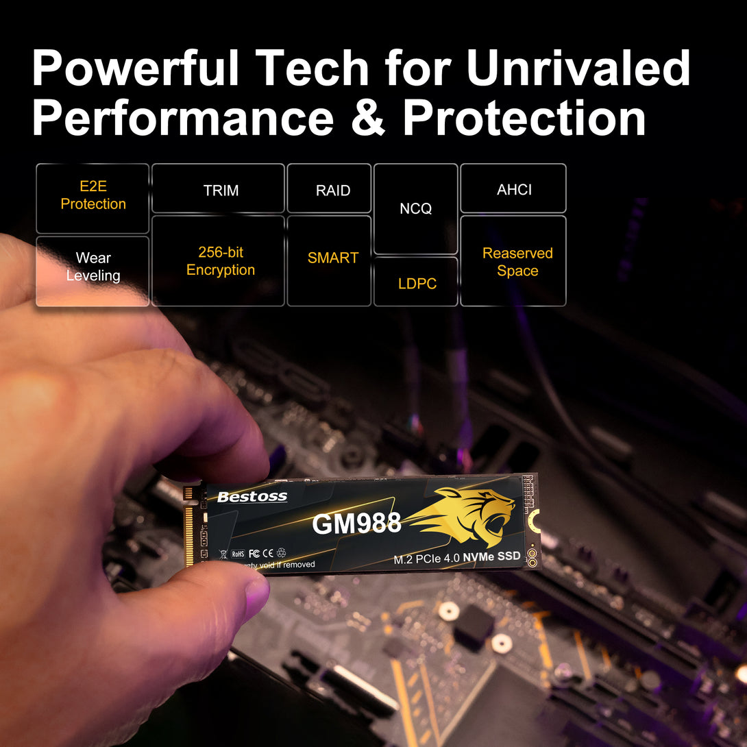 M.2 2280 NVMe SSD 1TB PCIe Gen 4 , Up to 7300MB/s, SLC Cache & HMB, PS ...