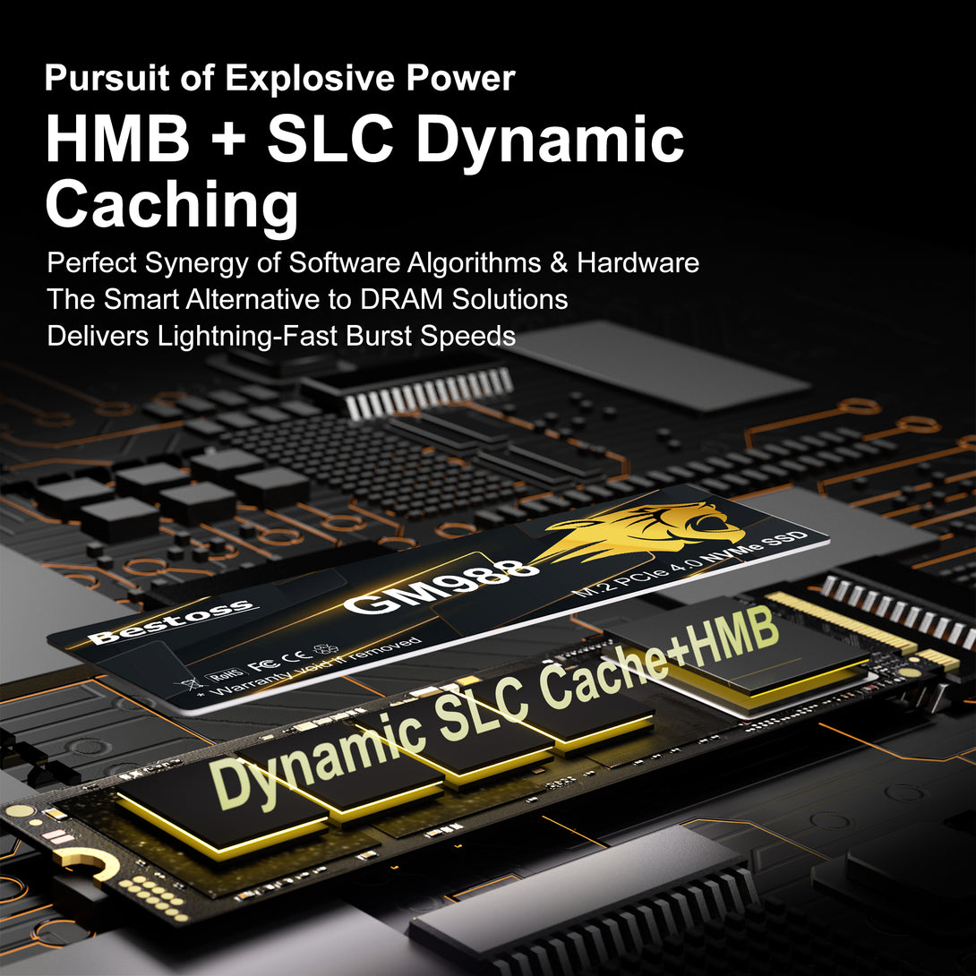 M.2 2280 NVMe SSD 1TB PCIe Gen 4 , Up to 7300MB/s, SLC Cache & HMB, PS ...
